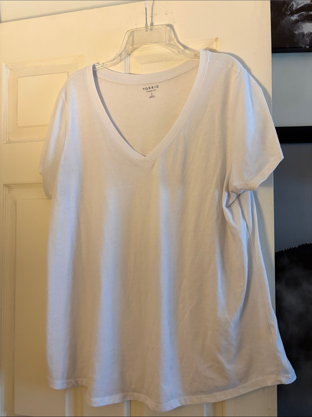 torrid White V-Neck Short Sleeve Tee
